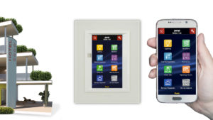 AVE hotel automation: Touch Screen for room management with smartphone supervision