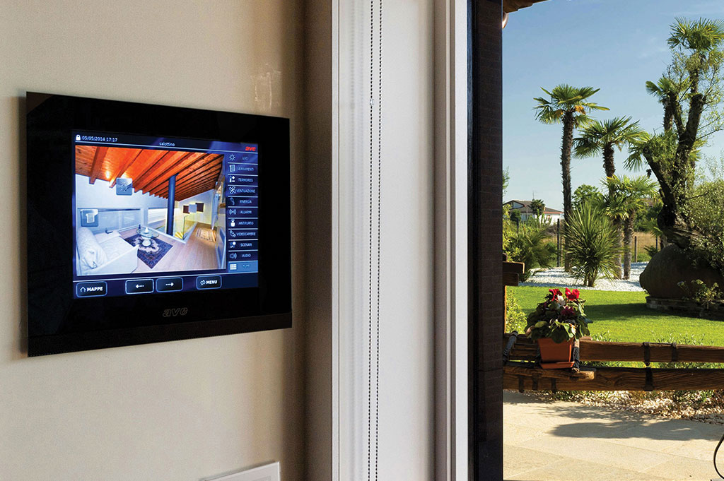 Home automation touch screen AVE for Villa of Abano Terme